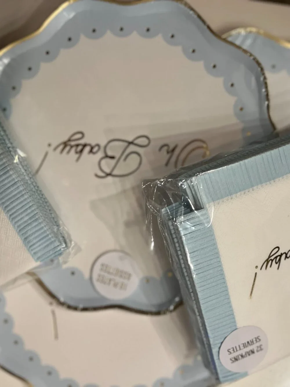 Baby Shower Party Supplies (Boy) Meri Meri Oh Baby Plates Napkins NWT (ps/x)